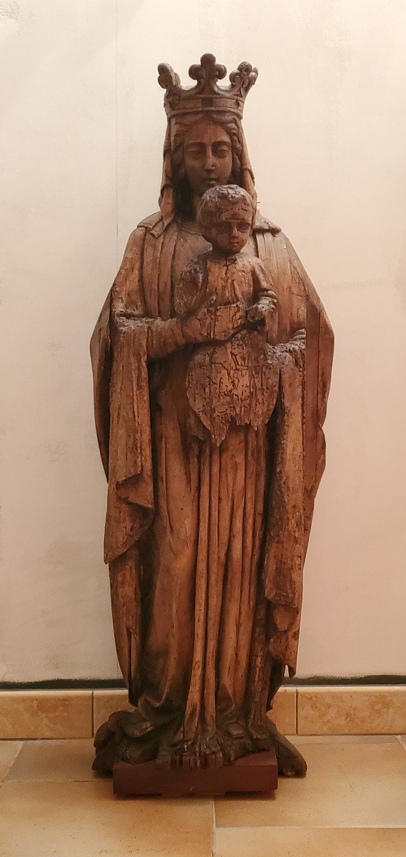  Sculpture - Vierge à l'Enfant - Bois - Circa 1800