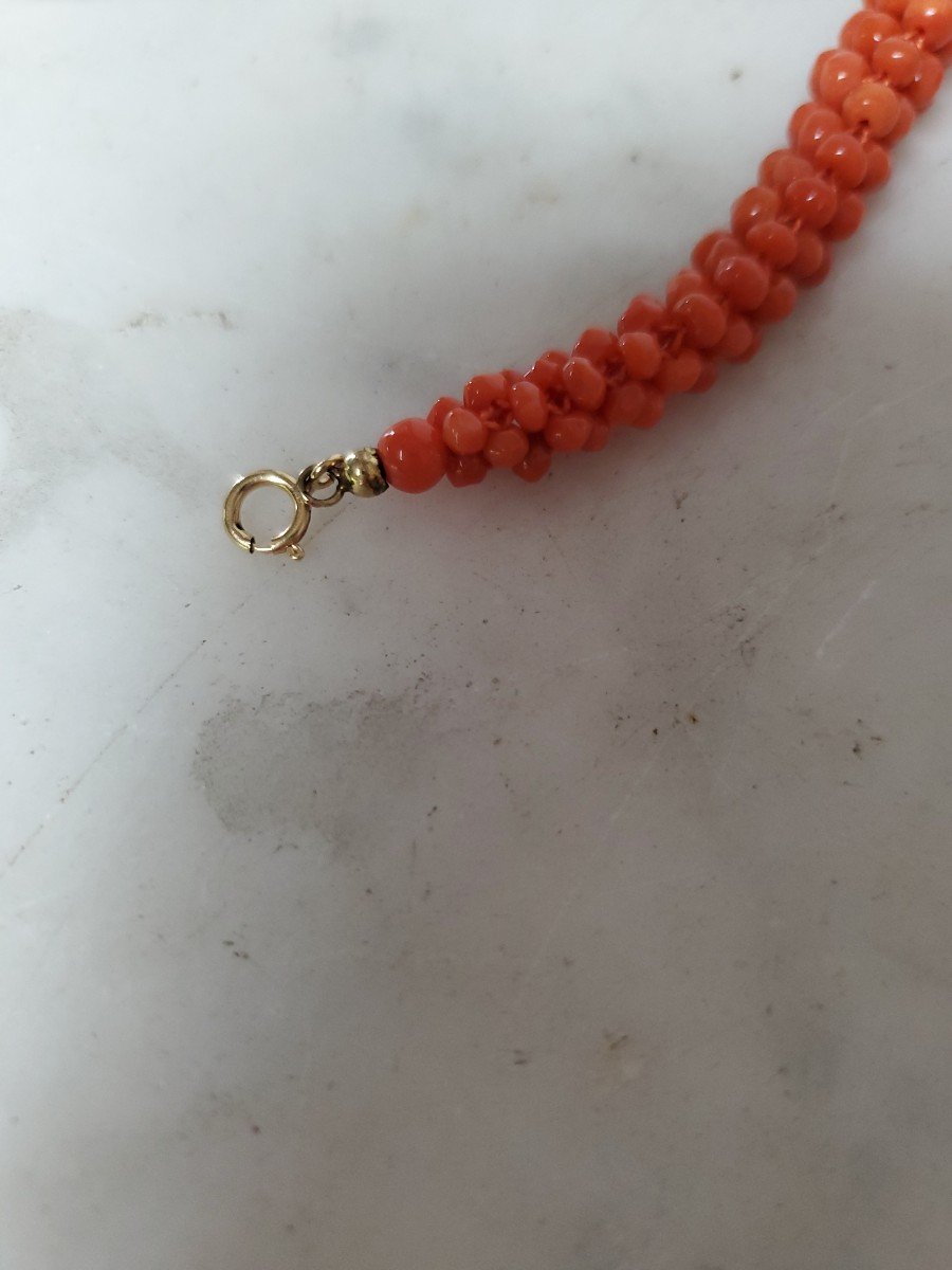 Jewelry - Bracelet - Coral Beads - 18k Yellow Gold-photo-3