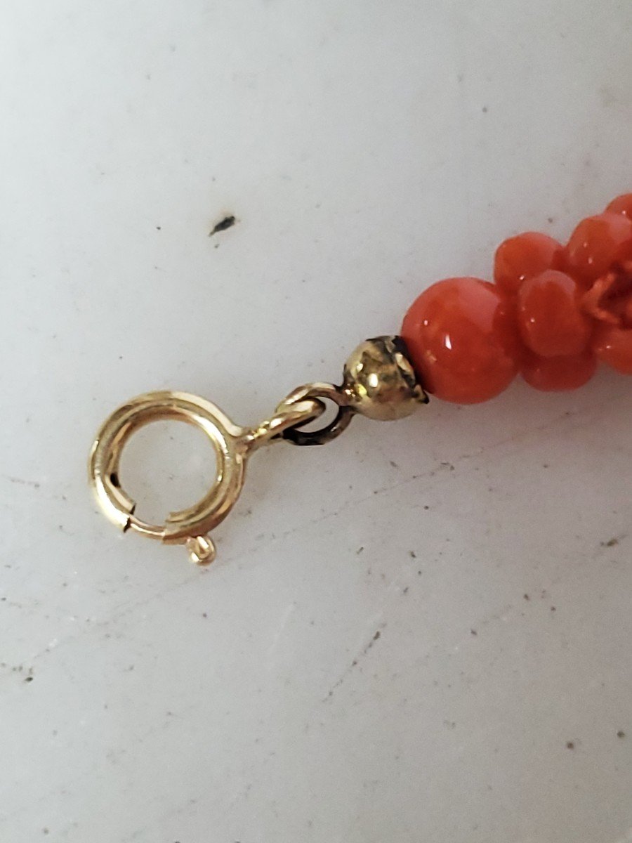 Jewelry - Bracelet - Coral Beads - 18k Yellow Gold-photo-7