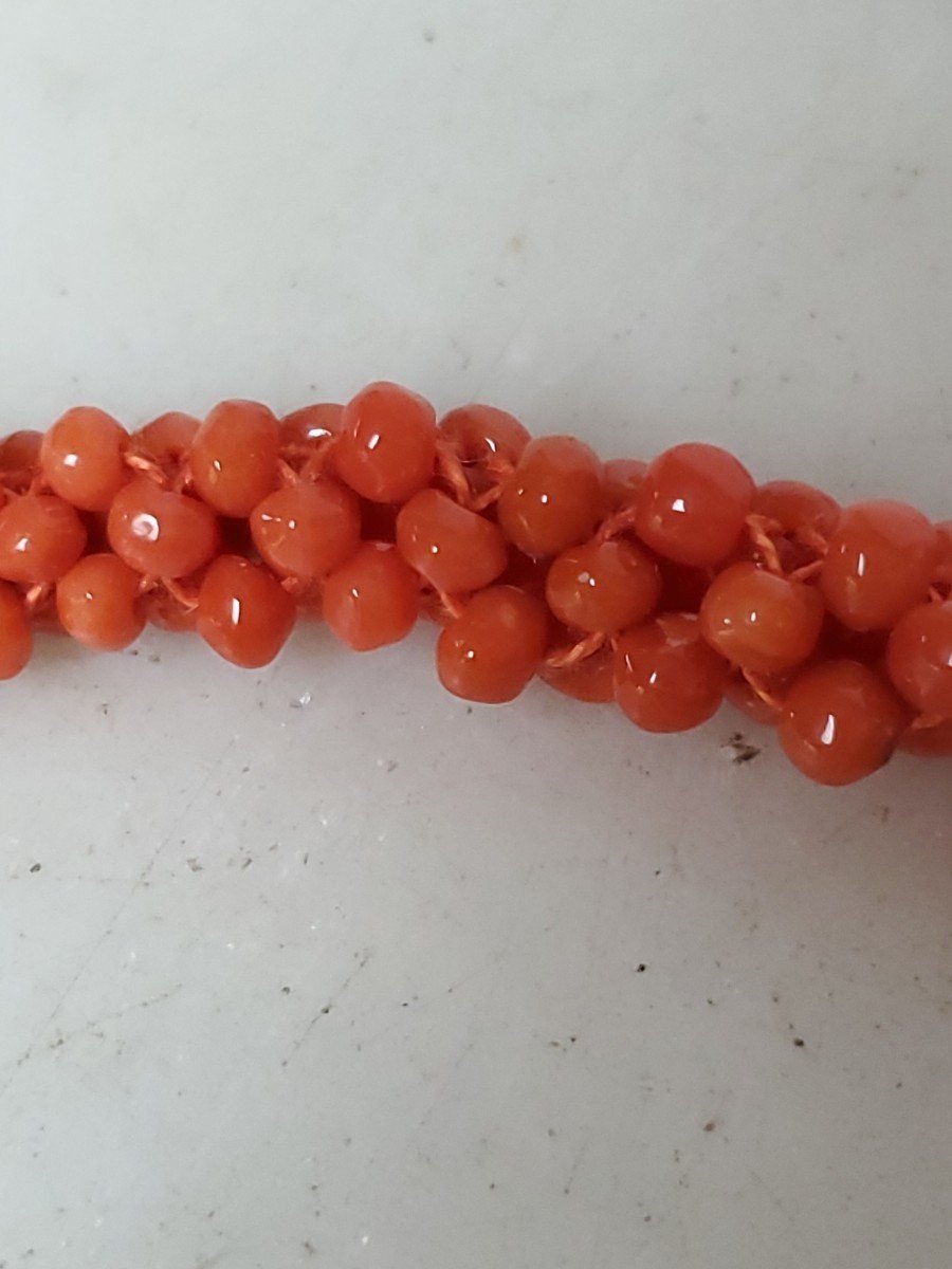 Jewelry - Bracelet - Coral Beads - 18k Yellow Gold-photo-8