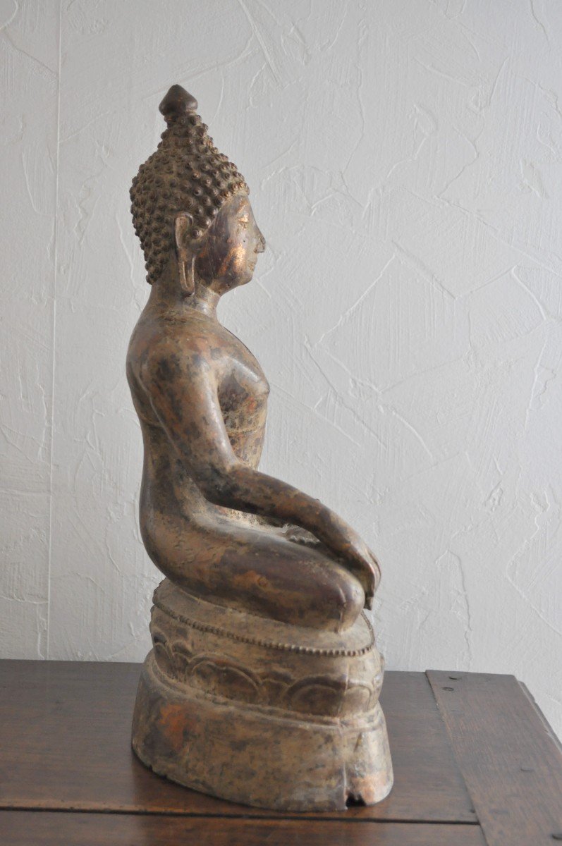 Statue - Bouddha En Bronze - Circa 1700-photo-4