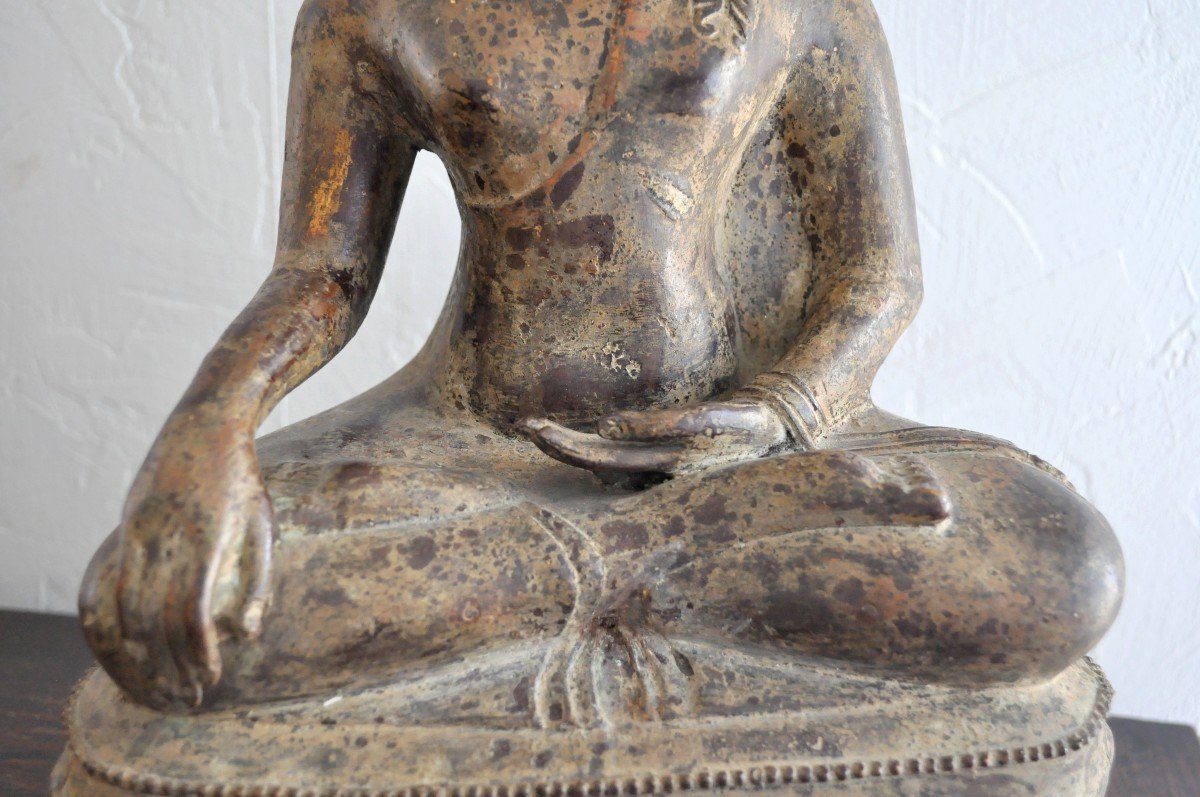 Statue - Bouddha En Bronze - Circa 1700-photo-2