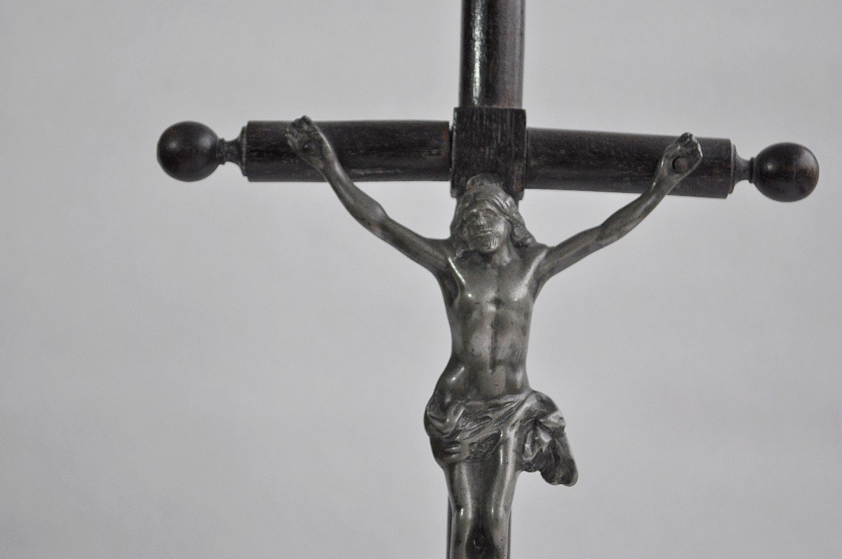 Crucifix Sur Socle Bois - Pays Bas - Début XIXème Siècle-photo-4