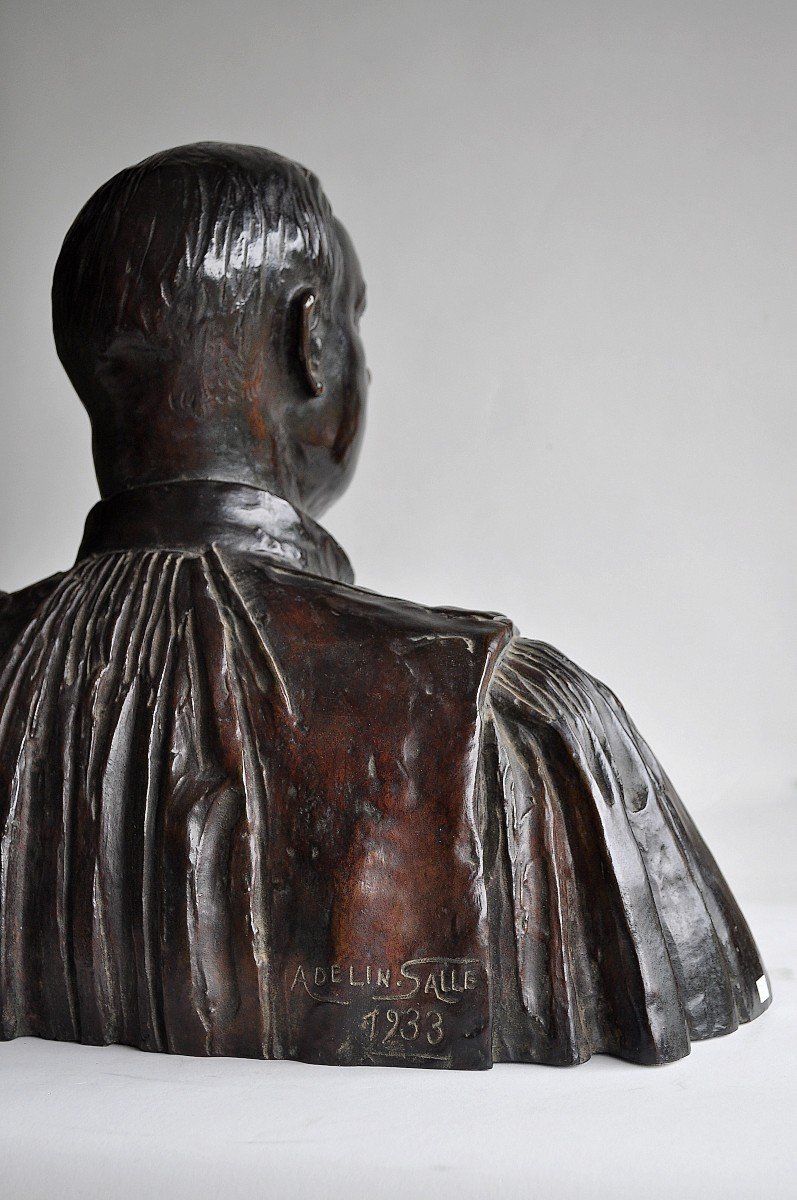 Adelin Salle (1884-1952) - Fondeur Verbeyst - Sculpture, Un Homme De Loi - Bronze-photo-6