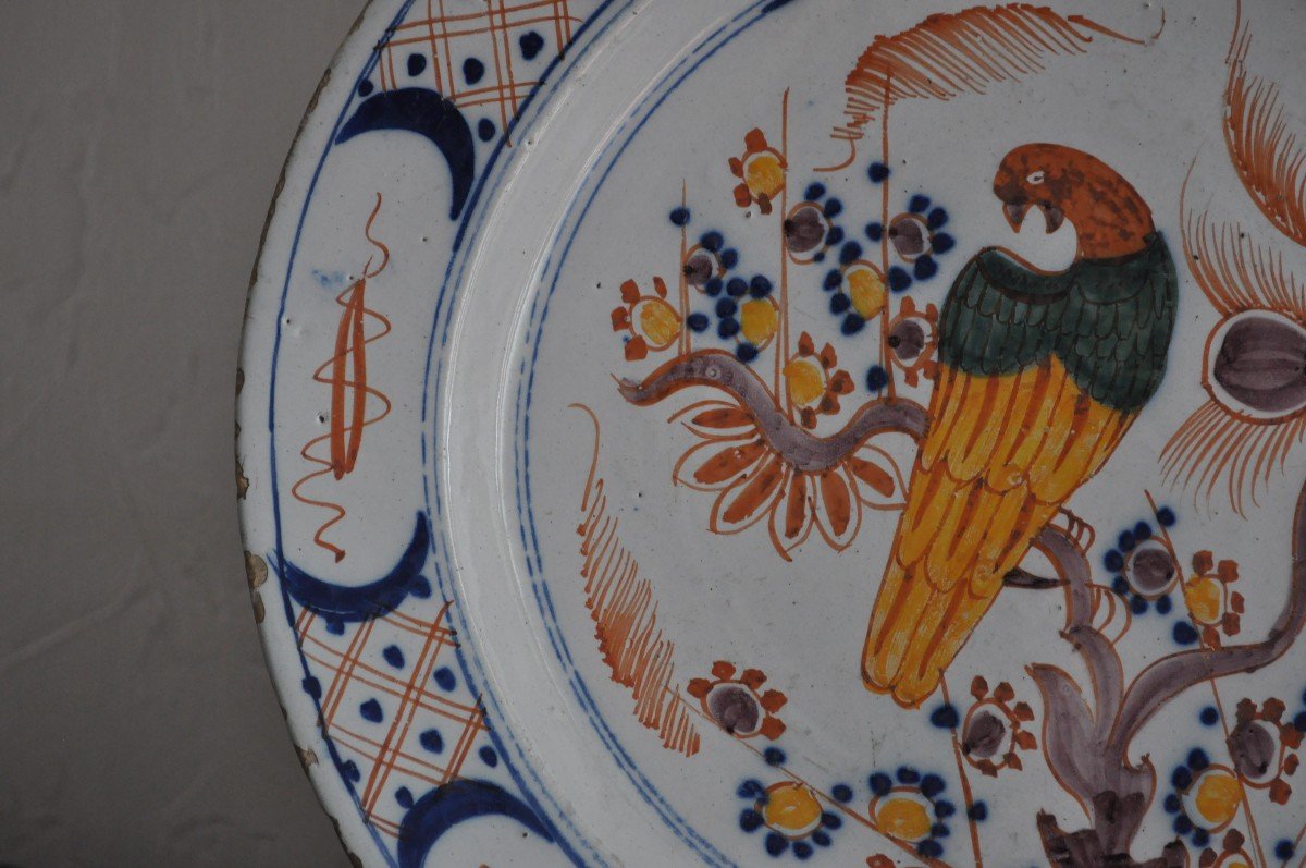 Delft - Plat En Faïence Polychrome - XVIIIème-photo-1