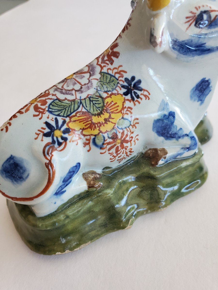 Delft - Pair Of Earthenware Cows - Signed - 18th Century-photo-7