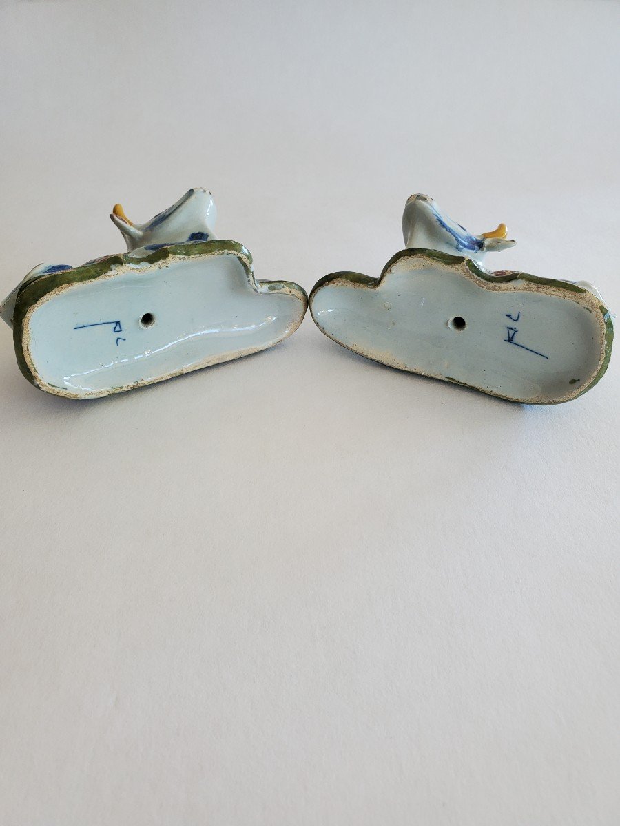 Delft - Pair Of Earthenware Cows - Signed - 18th Century-photo-8