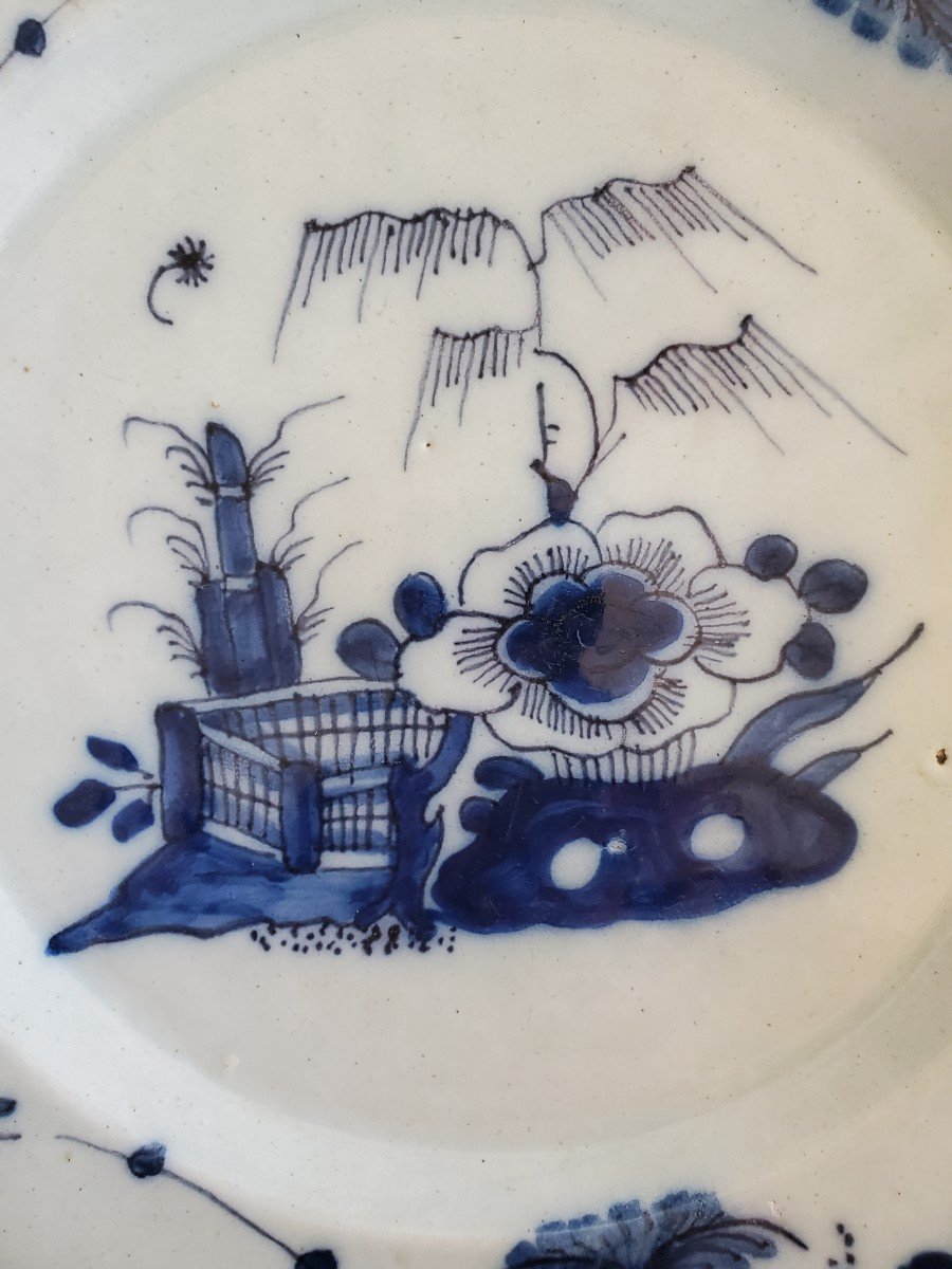 Pair Of Delftware Plates - 18th Century-photo-1