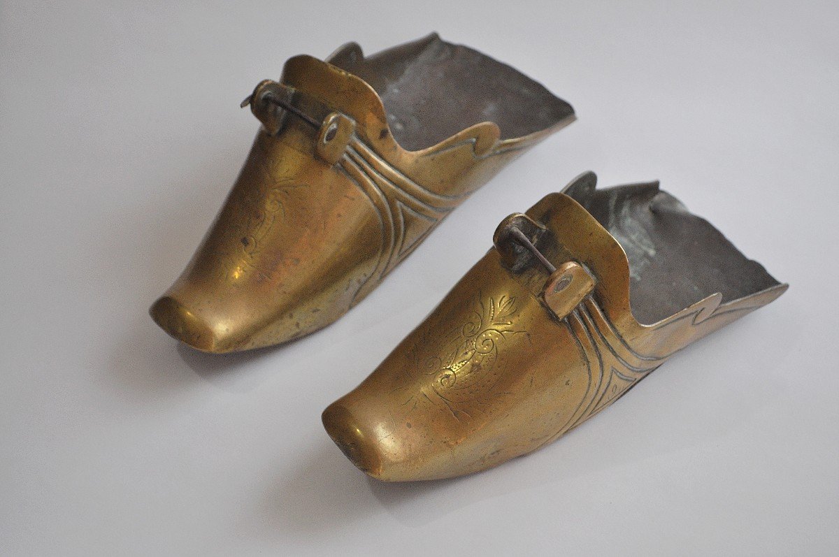 Pair Of Stirrups, Brass - Circa 1700-photo-2