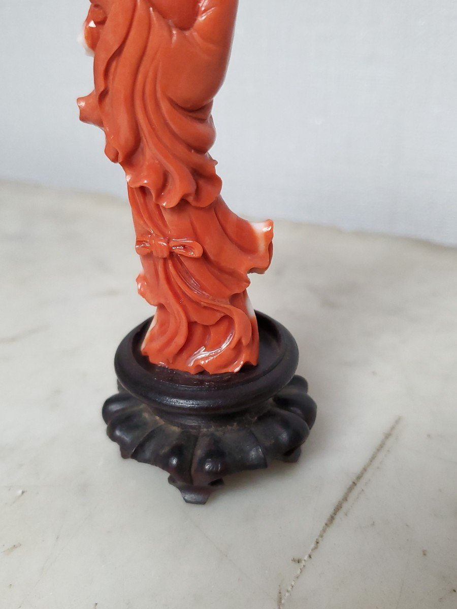 Red Coral Sculpture - 19th/20th Century-photo-3