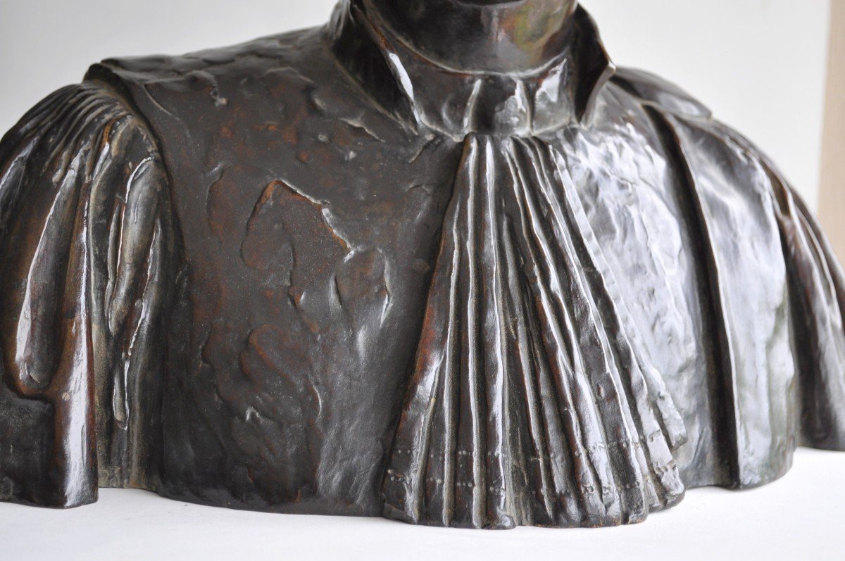 Adelin Salle (1884-1952) - Fondeur Verbeyst - Sculpture, Un Homme De Loi - Bronze (patiné) -photo-1