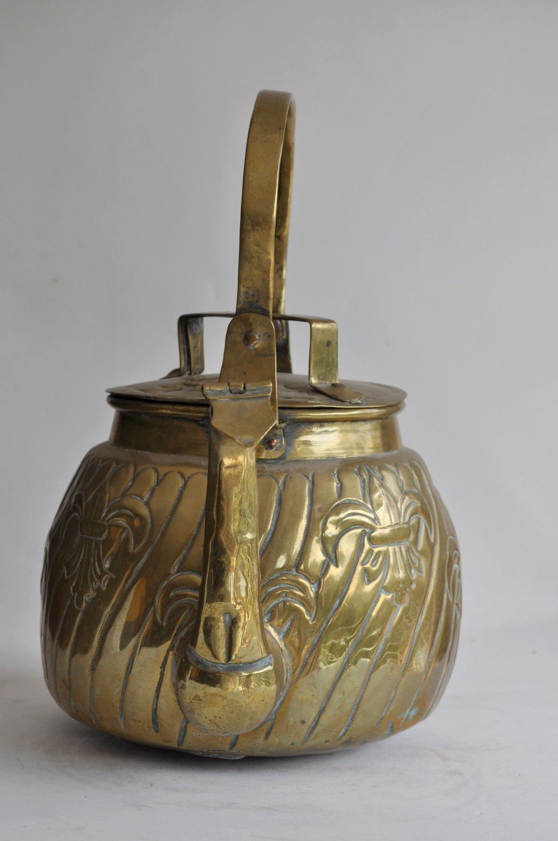 Yellow Copper Kettle - Circa 1800-photo-2