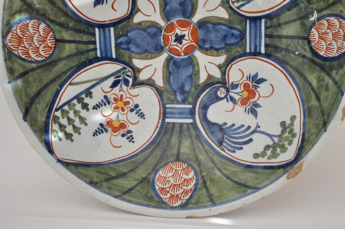 Delft - Plat En Faïence Polychrome - Circa 1700-photo-2