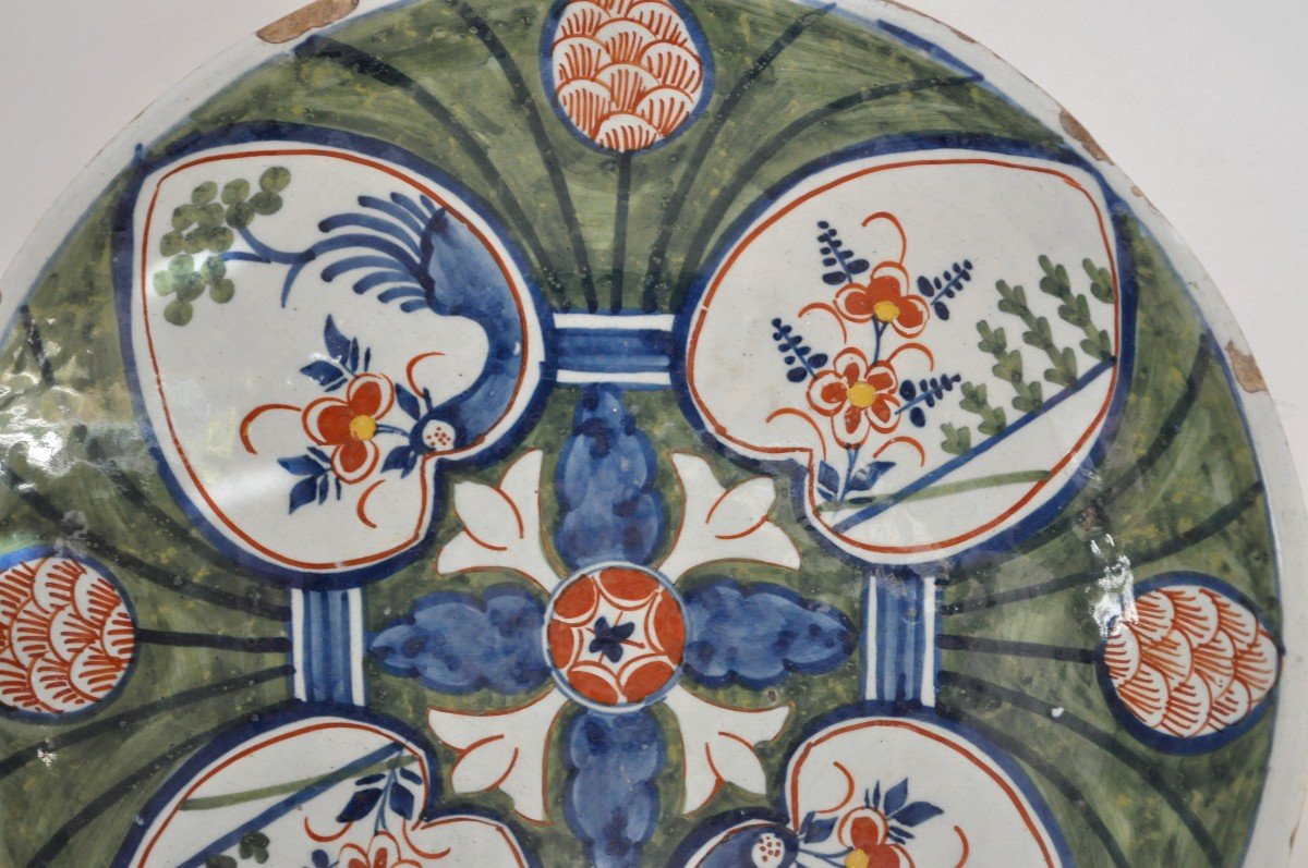 Delft - Plat En Faïence Polychrome - Circa 1700-photo-3