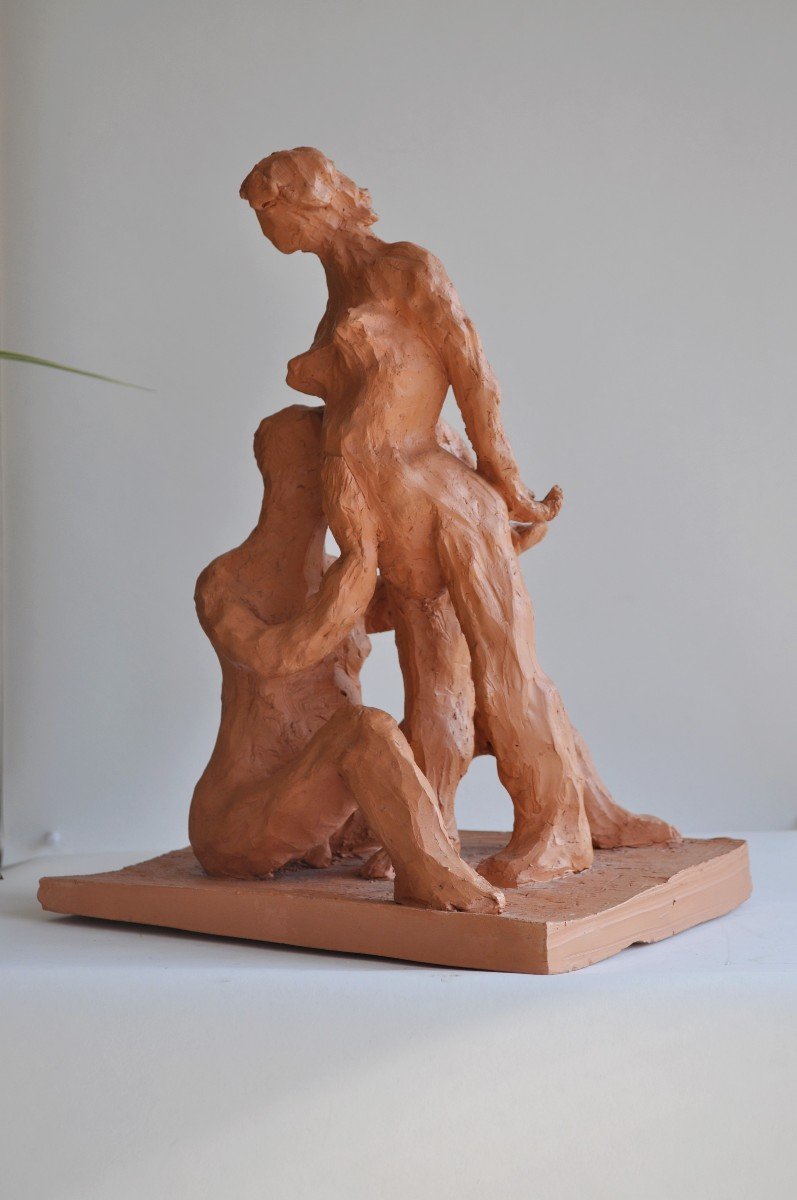 Silviane Leger 1935-2012 - La Maternité - Sculpture - Terre cuite-photo-4