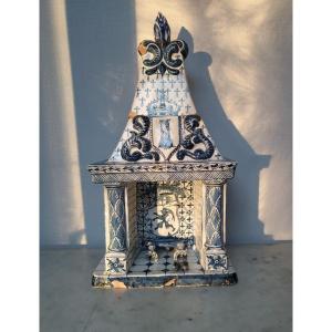 Delft Earthenware - Miniature Fireplace - 18th Century
