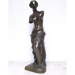 Sculpture - Bronze - Venus De Milo 19th Century Signed.