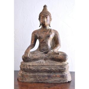 Statue - Bouddha En Bronze - Circa 1700