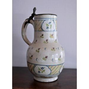 Pitcher - Beer Pot In Brussels Earthenware - 18th Century