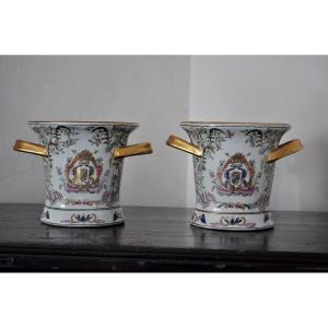 Pair Of Porcelain Jars - Early 20th Century