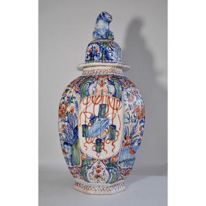 Pot Couvert En Faïence Polychrome De Delft - Samson  XVIIIème - XIX éme