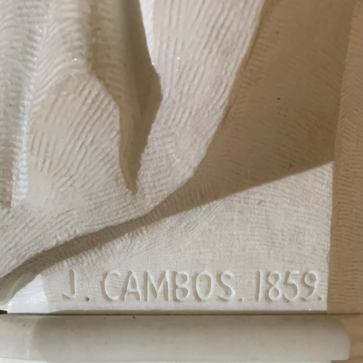 «Jean Jules Cambos 1828-1917» Grand Buste En Mabre Daté 1859-photo-2