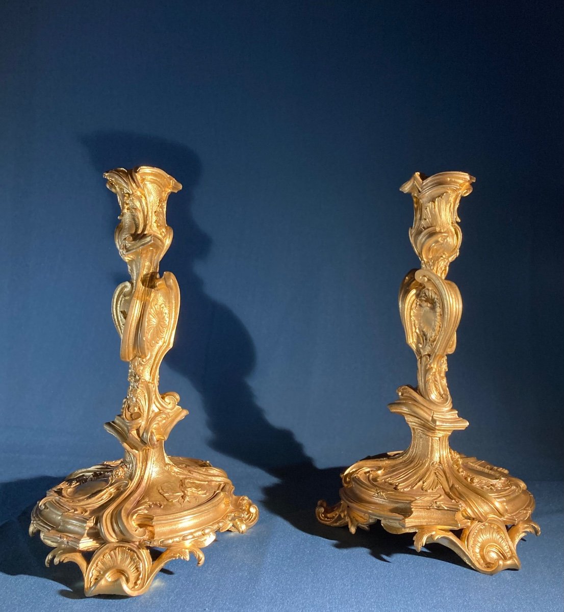 Pair Of Louis XV Style Torches Around 1860-photo-2