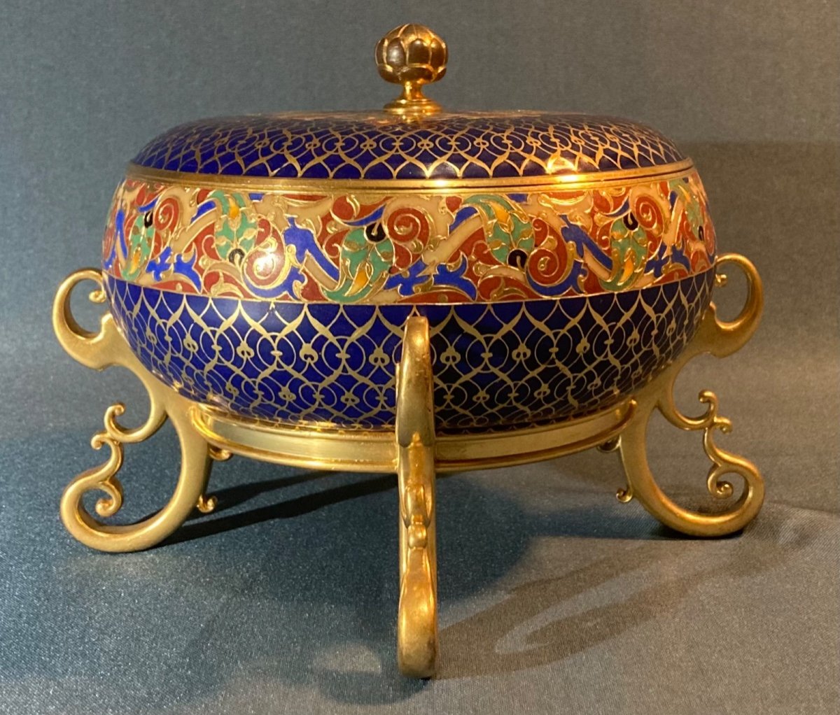 Sinisante Style Candy Box By Ferdinand Barbedienne Circa 1880-photo-3