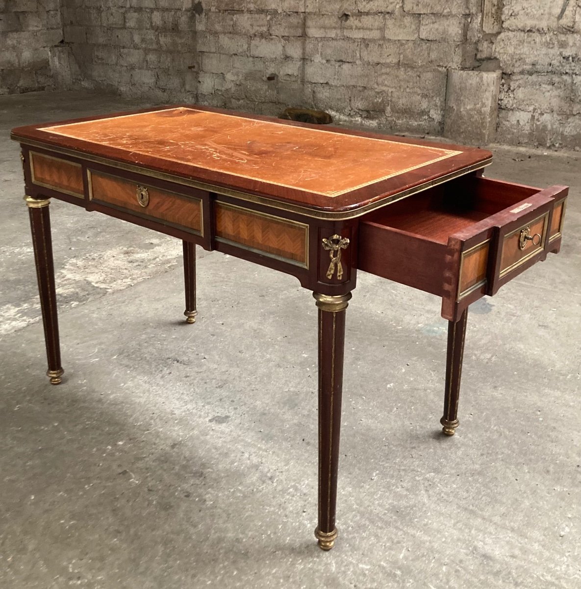 Louis XVI Style Desk, France Late 19th Century-photo-3