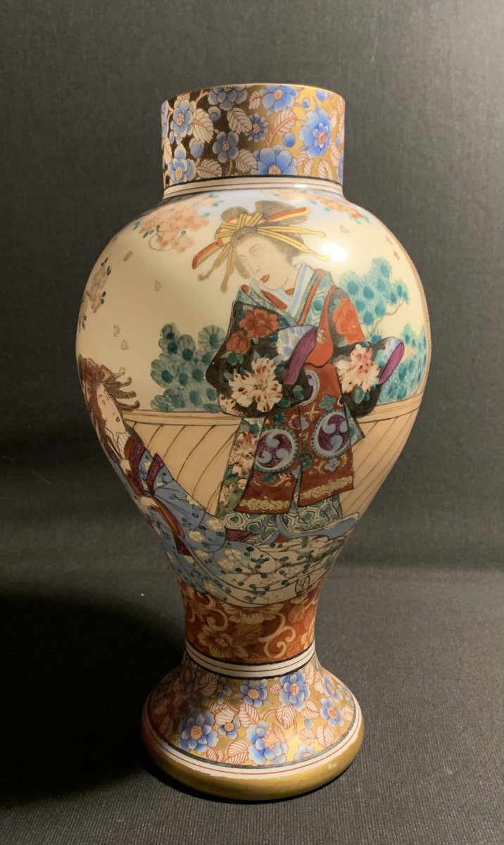 Rare Vase à Décor Japonisant En Opaline, France Vers 1880-photo-2