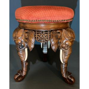 Piano Stool, Japanese Style Work Around 1880