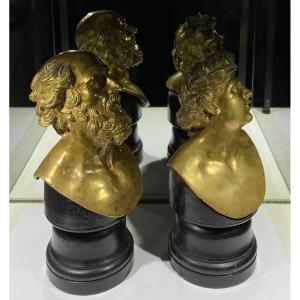 Pair Of Bronze Busts, Work From The 17th Century 