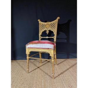 "herter Brothers Attr à" Rare Chair In Golden Wood, United States Circa 1900