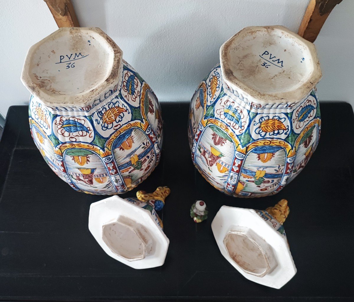 Pair Of Delft Vases-photo-2