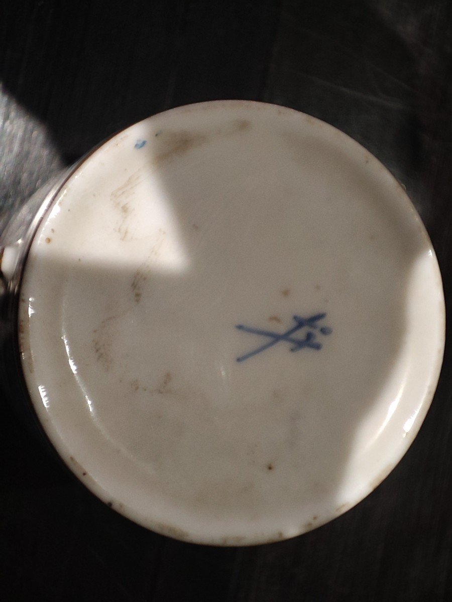 Tasse En Porcelaine Anglaise Chelsea 18 ème Dans Le Goût De Meissen -photo-7