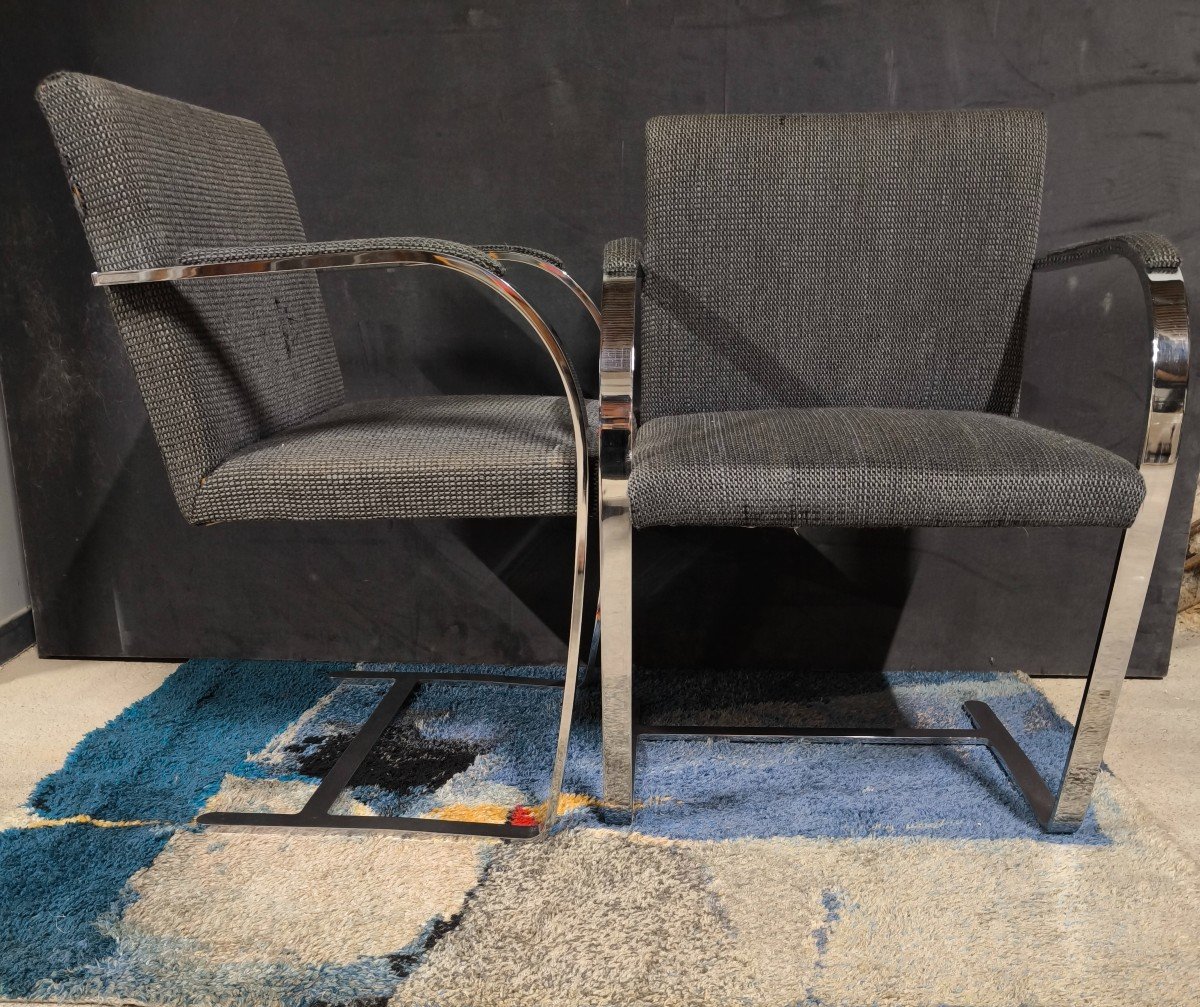 Pair Of Mies Van Der Rohe Armchairs Model Brno.knoll -photo-2