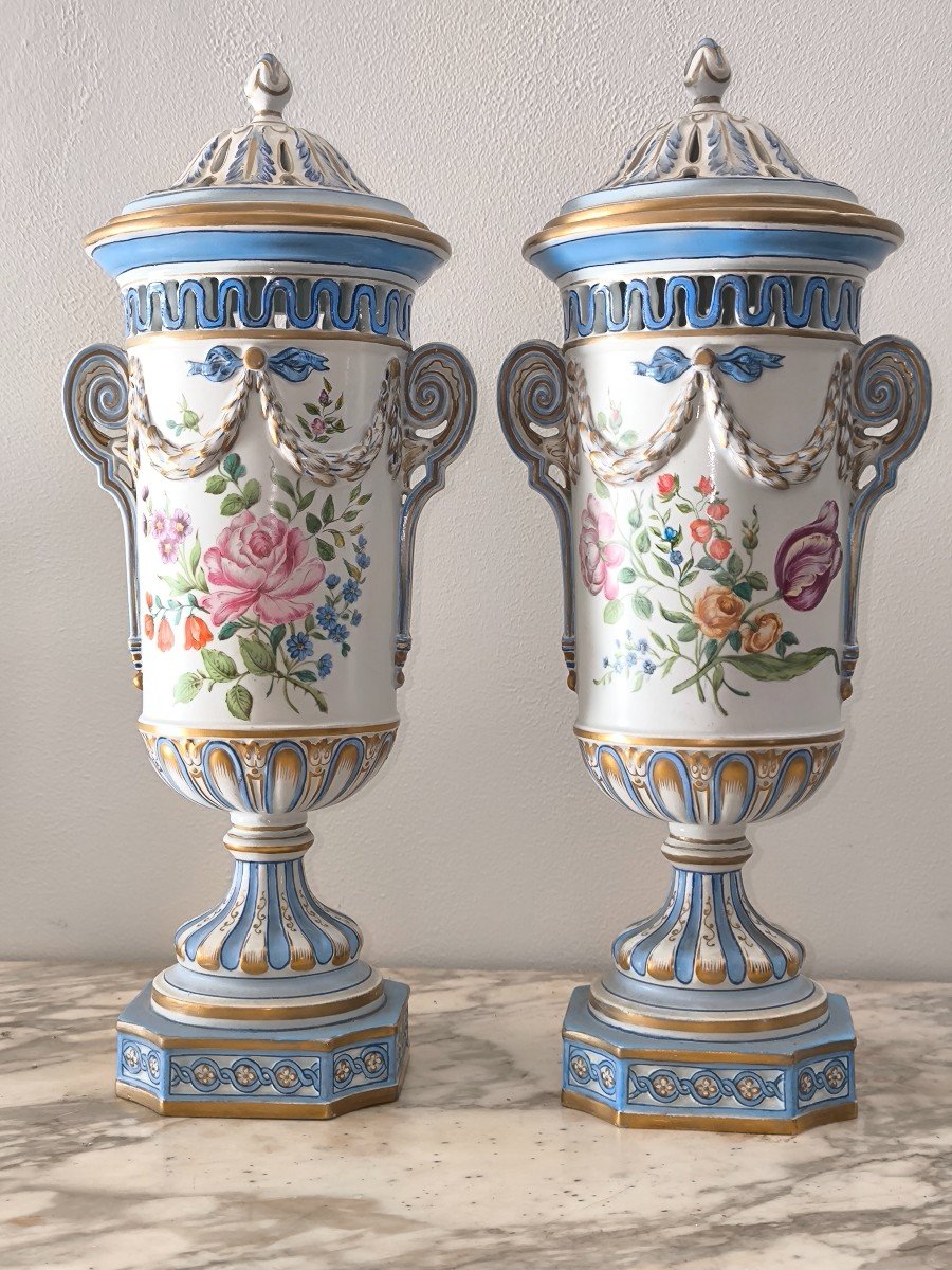 Pair Of St Clement Majorelle Potpourri Vases 