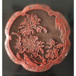 Large Chinese Box In Cinnabar On Lacquer