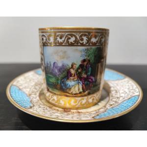 Tasse En Porcelaine Anglaise Chelsea 18 ème Dans Le Goût De Meissen 