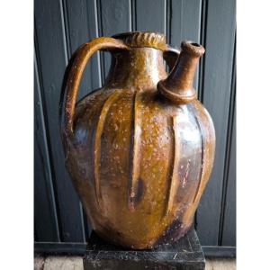 18th Century Pottery Walnut Oil Jar From The South Of France 