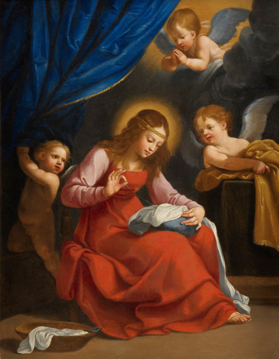 La Vierge à la couture, école de Guido Reni (1575 – 1642)-photo-2