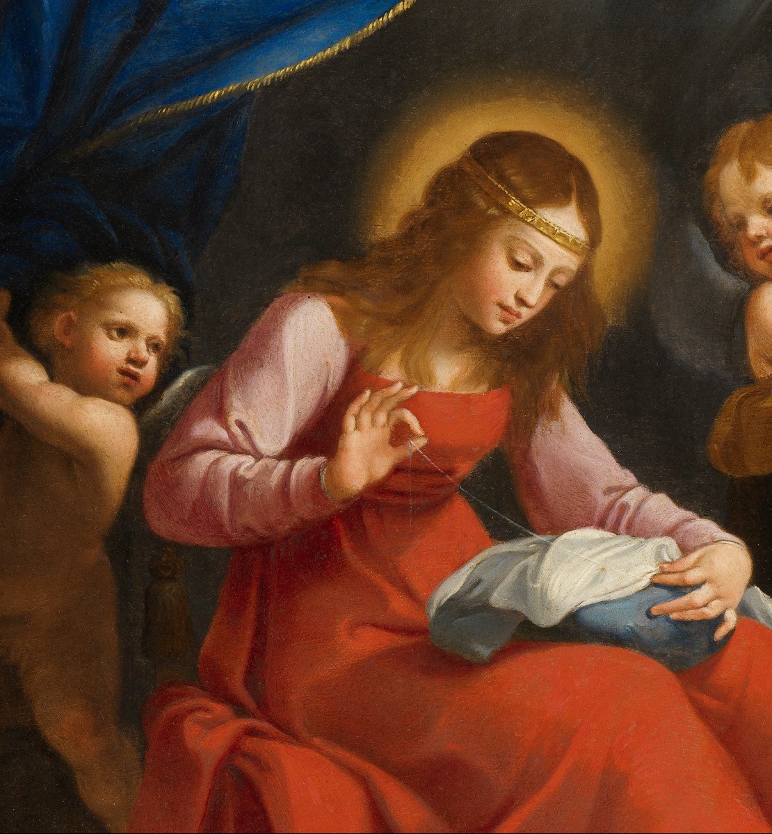 La Vierge à la couture, école de Guido Reni (1575 – 1642)-photo-3