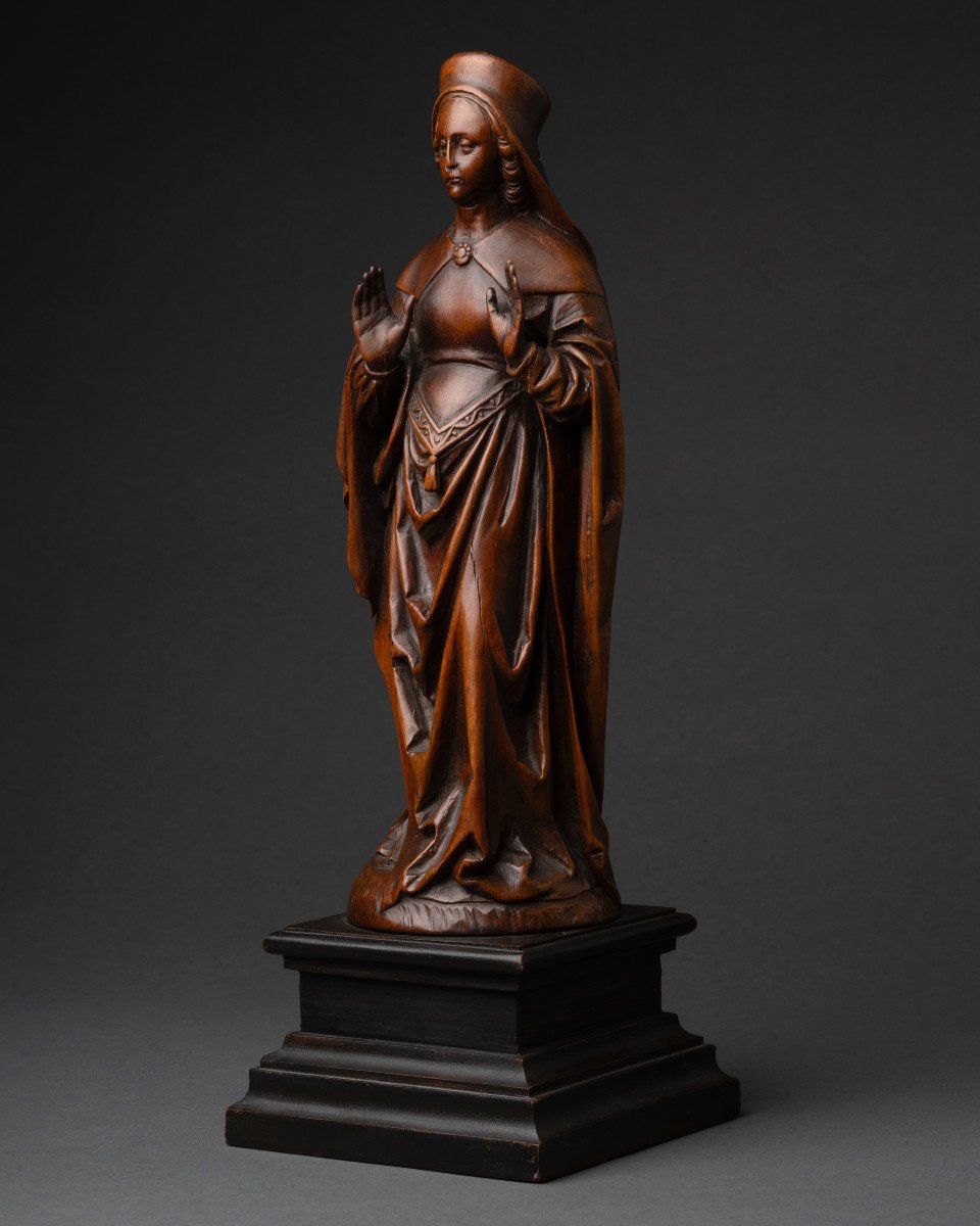 Carved Boxwood Statuette – Flanders 16th/17th Century-photo-3