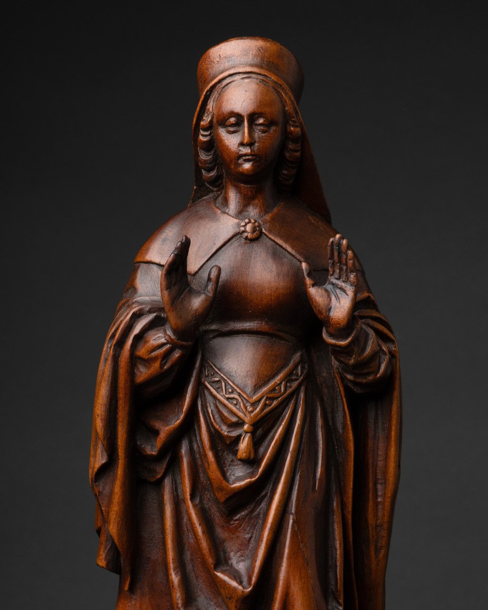 Carved Boxwood Statuette – Flanders 16th/17th Century-photo-1