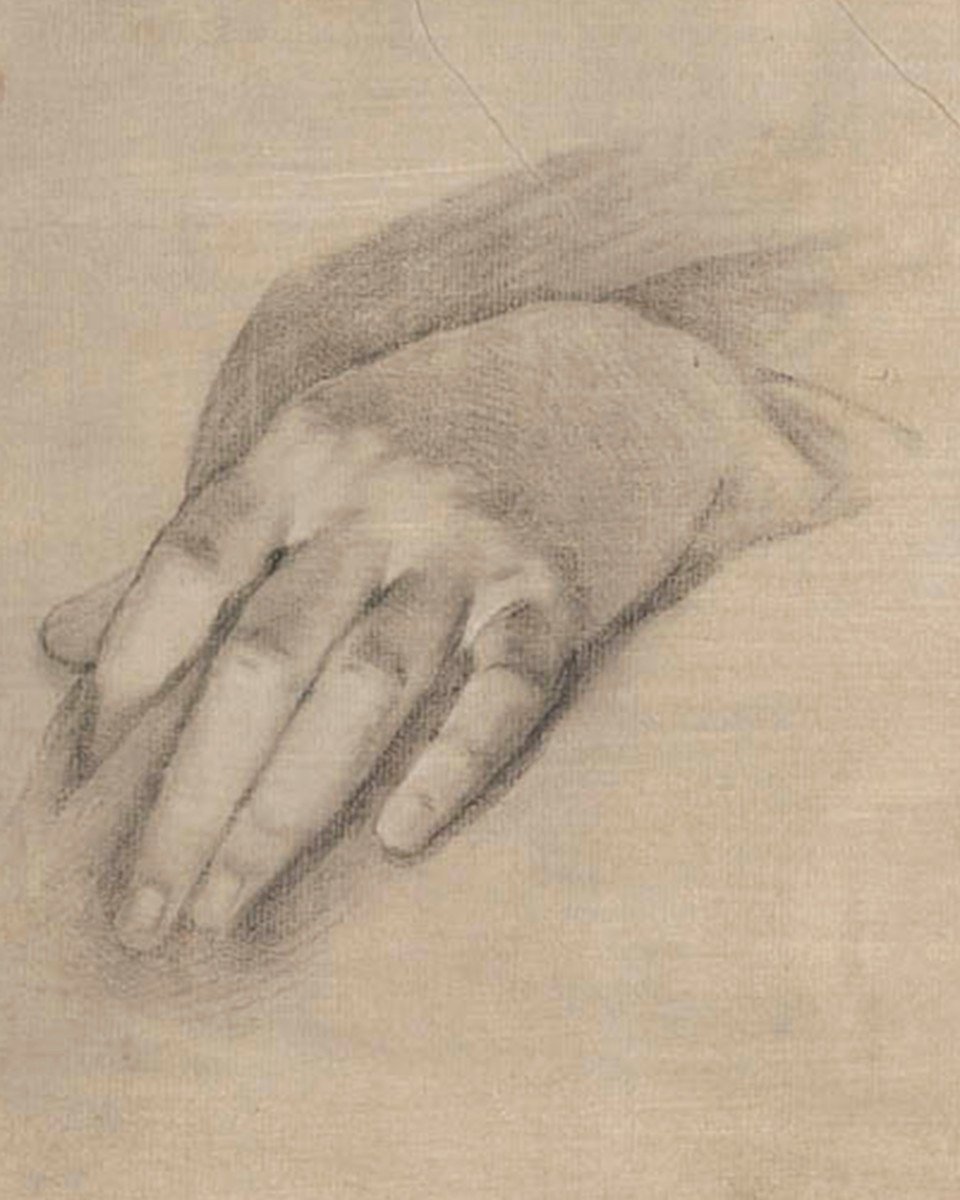 Etudes De Mains, Paire De Dessins. Ecole Italienne Du XVIIIe Siècle-photo-4