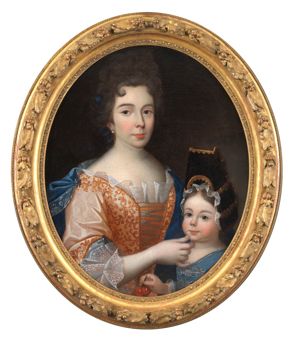 Portrait Of A Mother And Her Daughter – French School, Early 18th Century