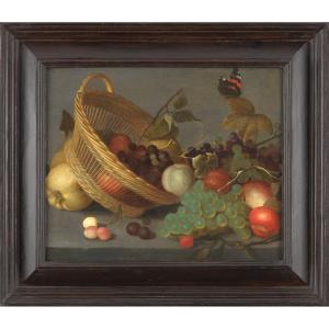 Still Life With An Overturned Basket – 17th Century Dutch School