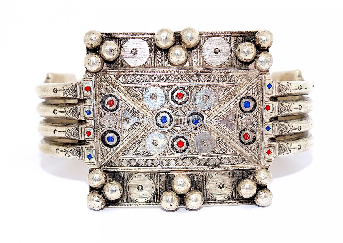 Ethnic Bracelet In Silver 20th.-photo-2