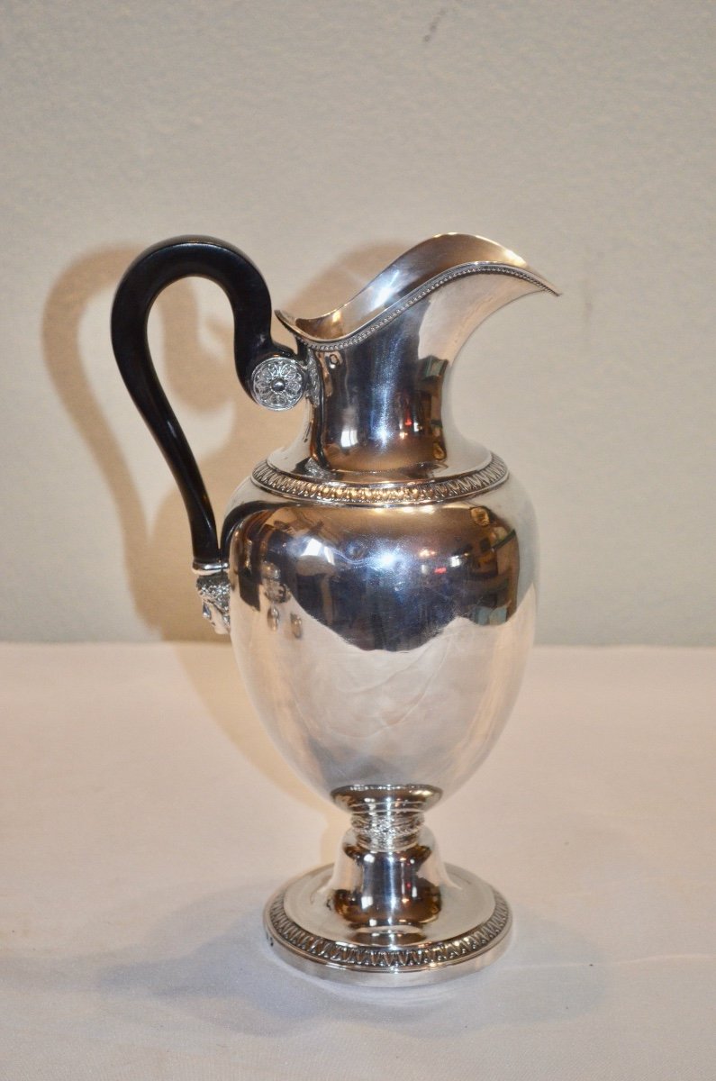 Water Pitcher In Sterling Silver Early 19th Century-photo-2