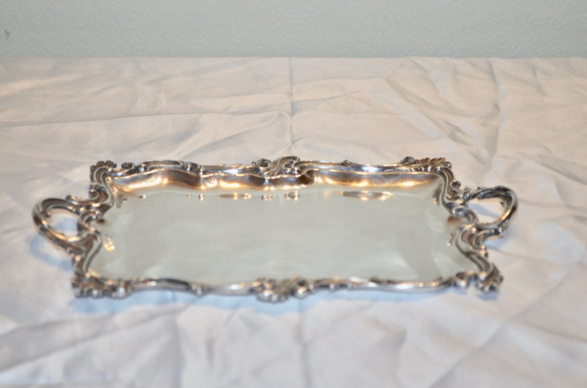 Business Card Tray In Sterling Silver Late 19th Century-photo-2